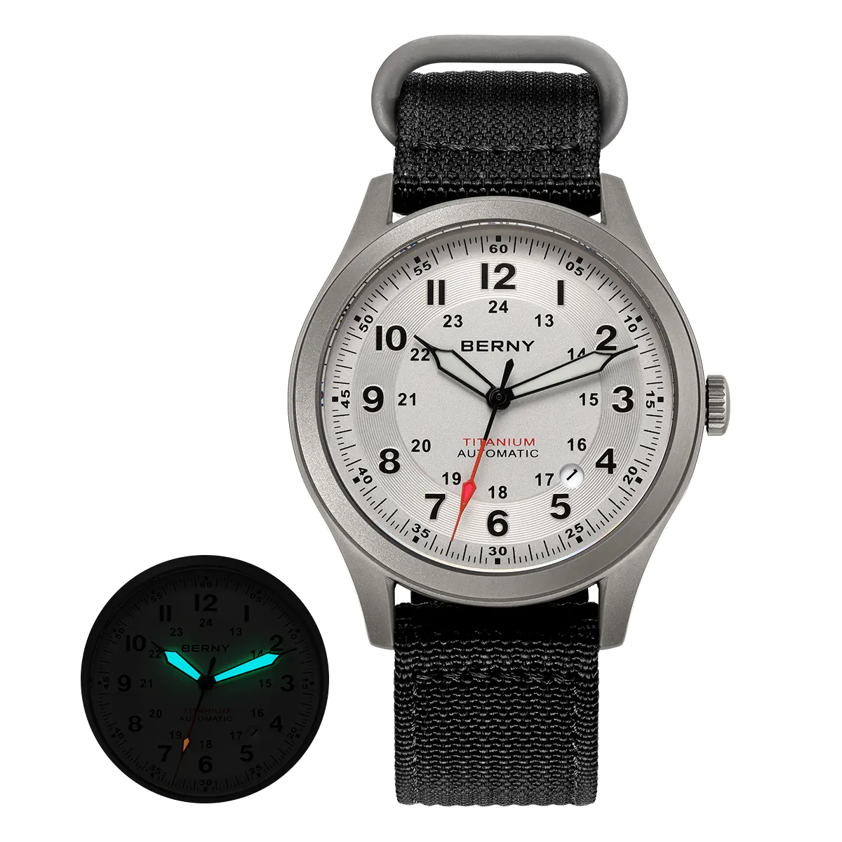 BERNY-Men Automatic Titanium Field Watch-AMT163M - Image 10