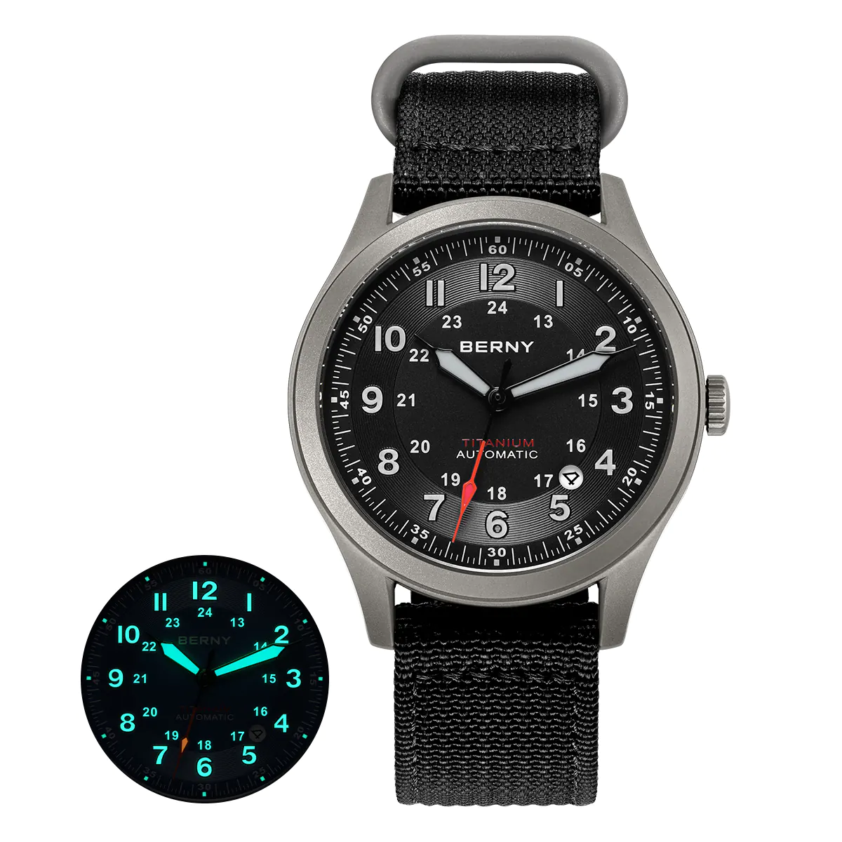 BERNY-Men Automatic Titanium Field Watch-AMT163M - Image 12