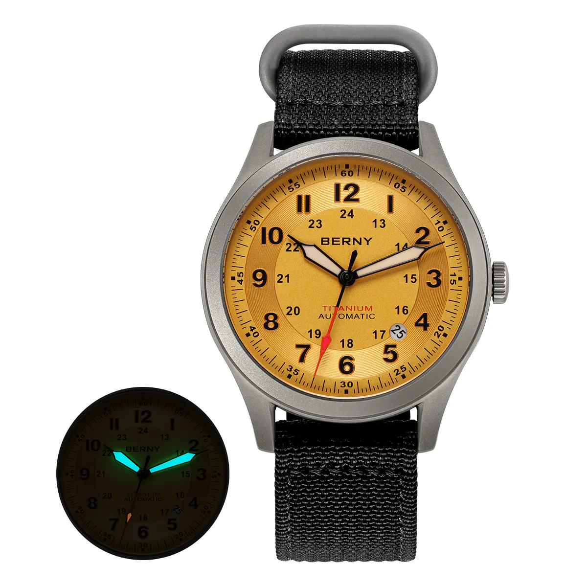 BERNY-Men Automatic Titanium Field Watch-AMT163M - Image 13
