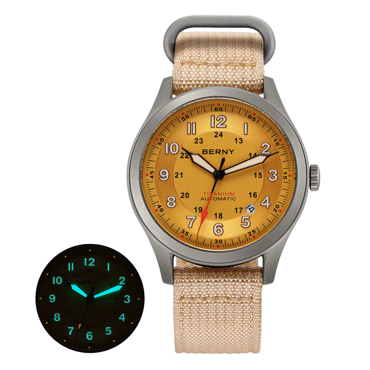 BERNY-Men Automatic Titanium Field Watch-AMT163M - Image 14