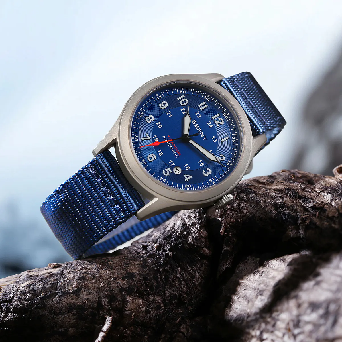 BERNY-Men Automatic Titanium Field Watch-AMT163M - Image 6