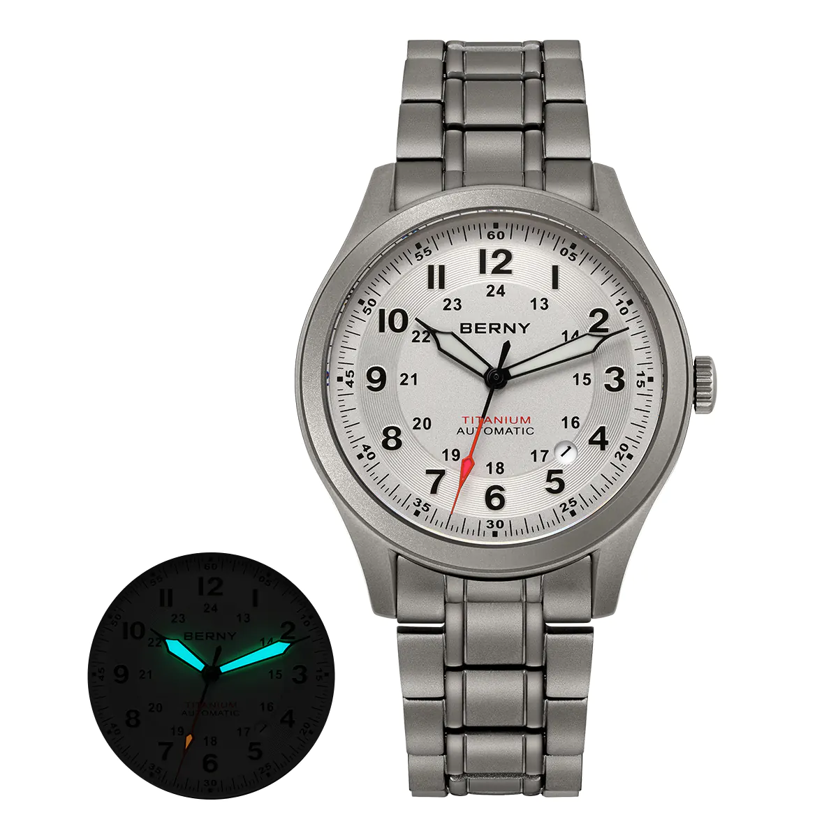BERNY-Men Automatic Titanium Field Watch-AMT163MS - Image 10