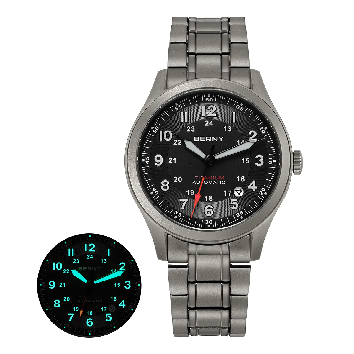 BERNY-Men Automatic Titanium Field Watch-AMT163MS - Image 11