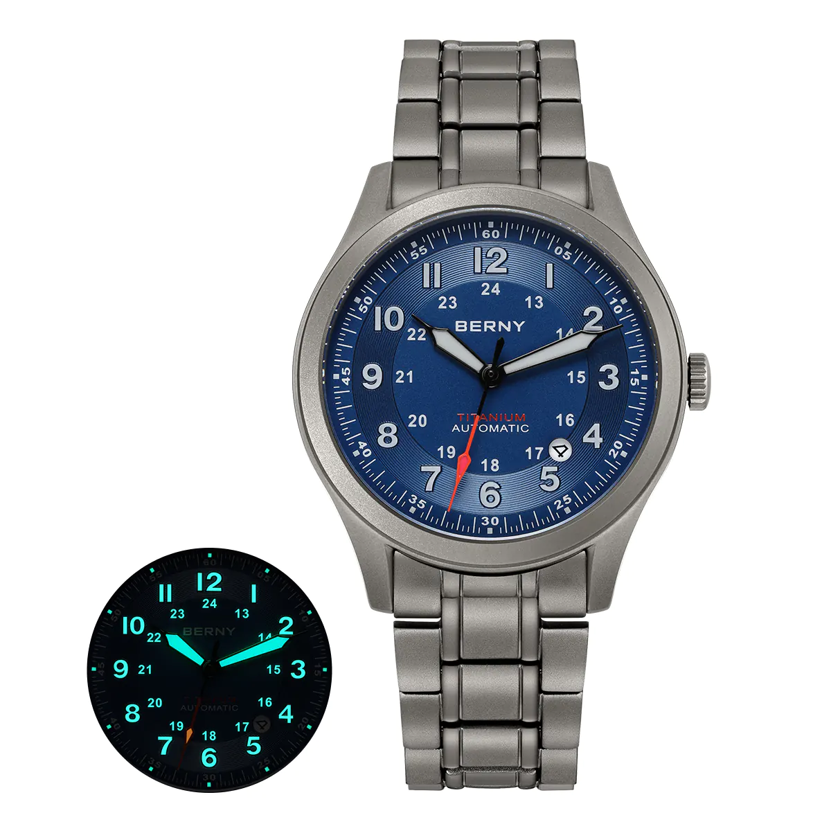 BERNY-Men Automatic Titanium Field Watch-AMT163MS - Image 12
