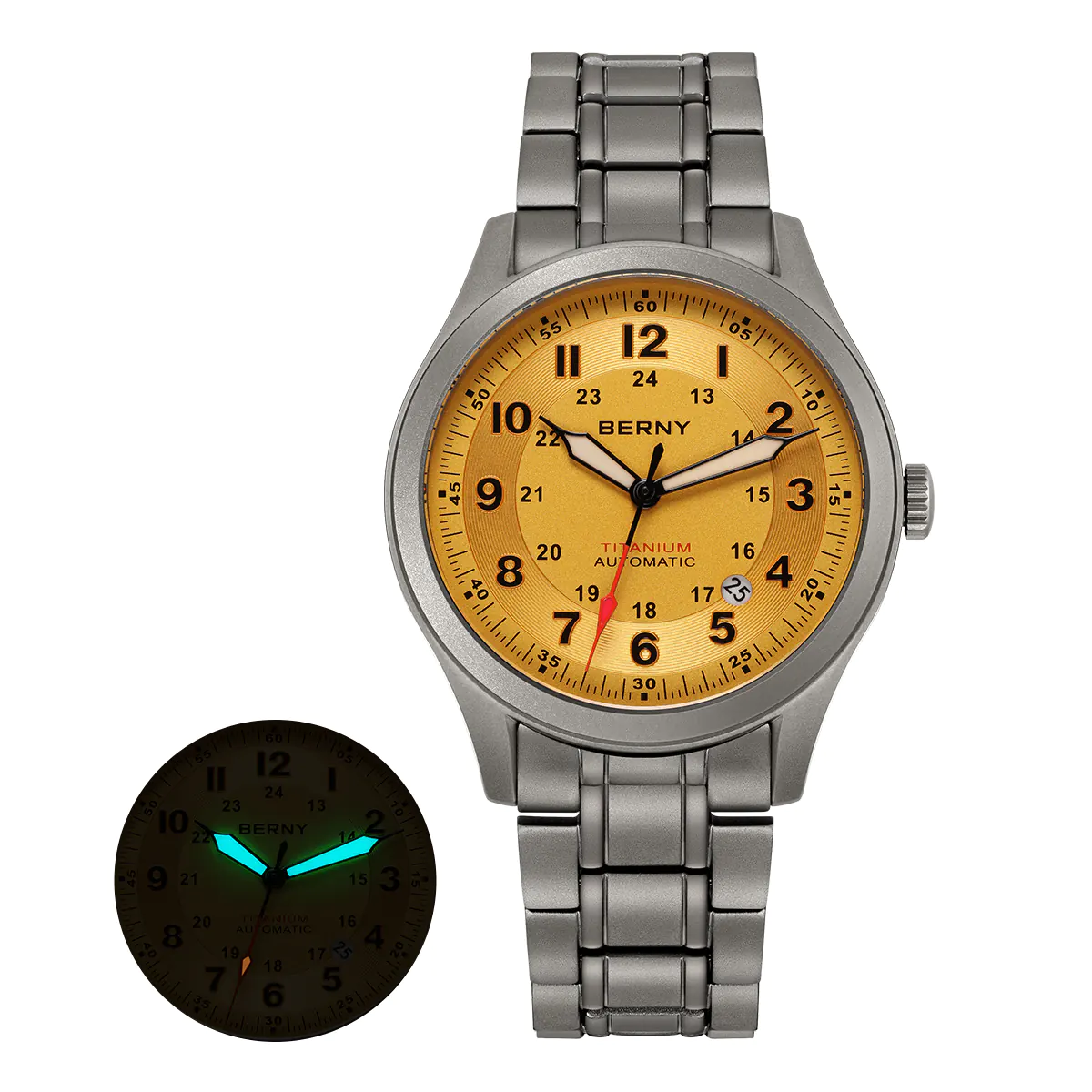 BERNY-Men Automatic Titanium Field Watch-AMT163MS - Image 13