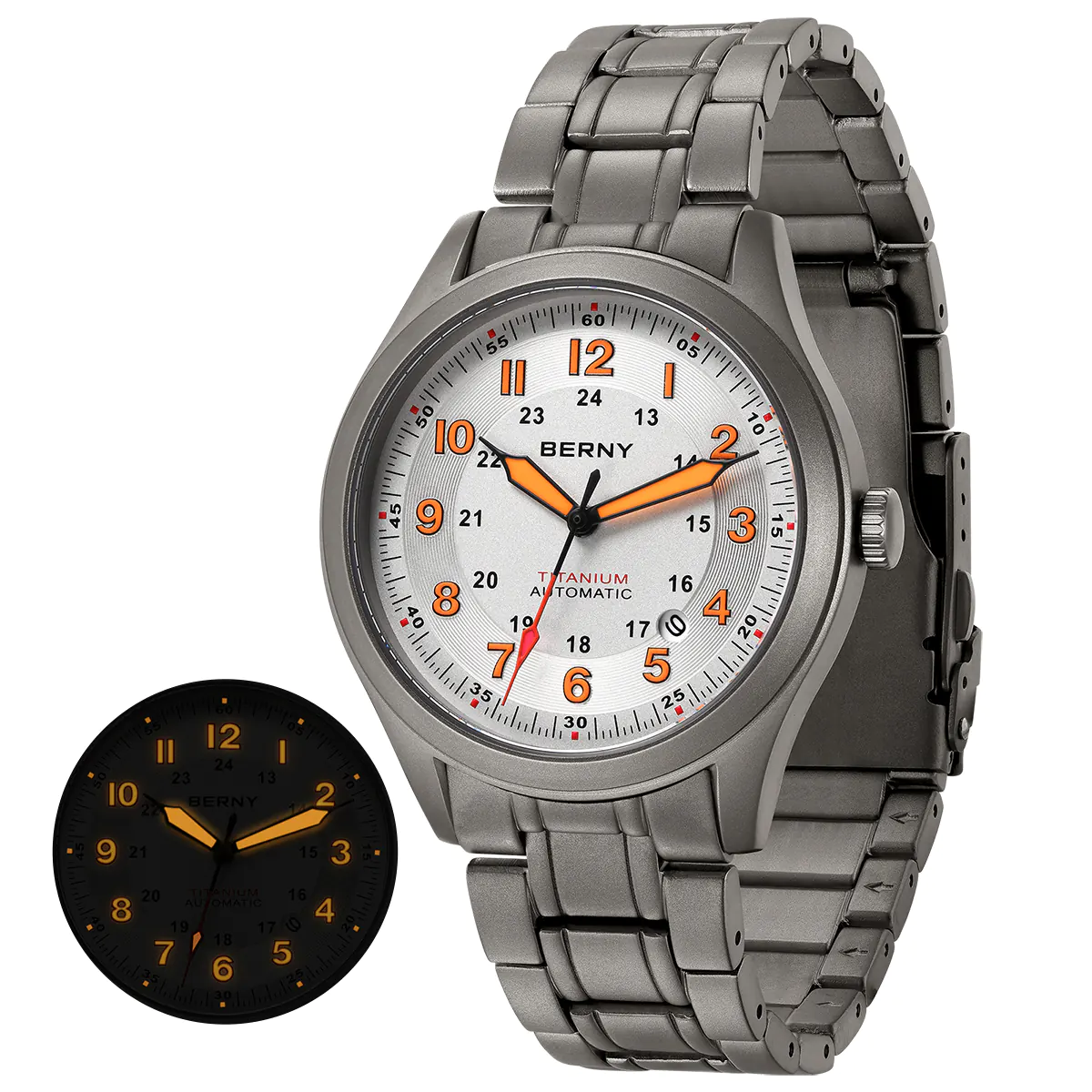 BERNY-Men Automatic Titanium Field Watch-AMT163MS - Image 2