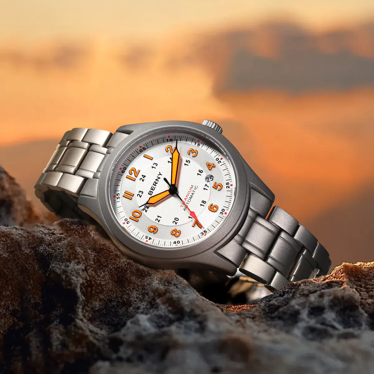 BERNY-Men Automatic Titanium Field Watch-AMT163MS - Image 6