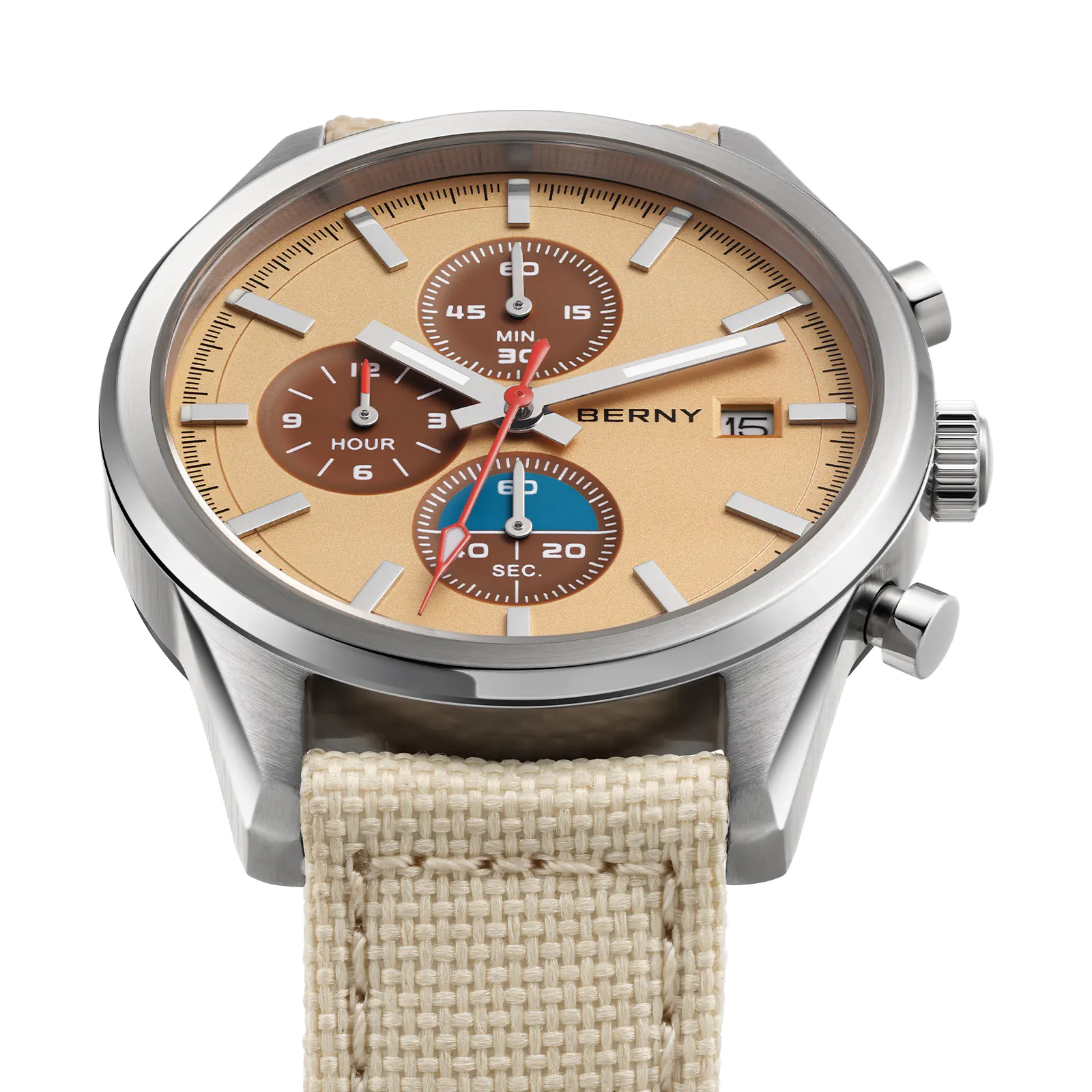 BERNY-Men Quartz Black Chronograph Watch-2826M-SAN - Image 3