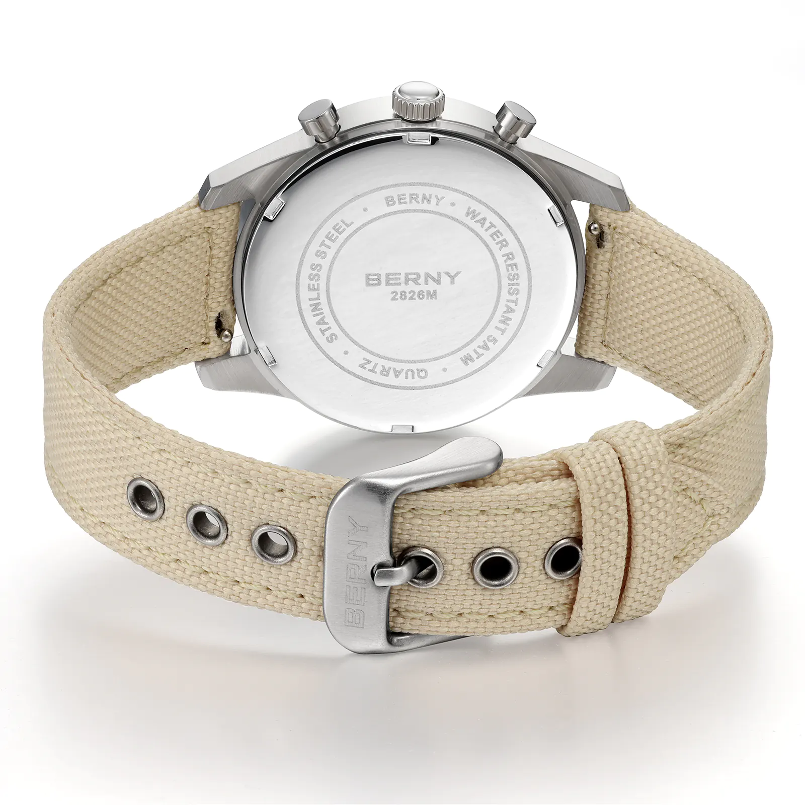 BERNY-Men Quartz Black Chronograph Watch-2826M-SAN - Image 5