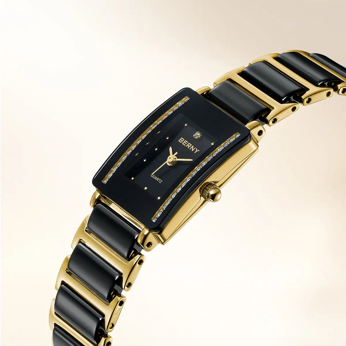 BERNY-Women Quartz Ceramic Gold Watch-2010L - Image 3