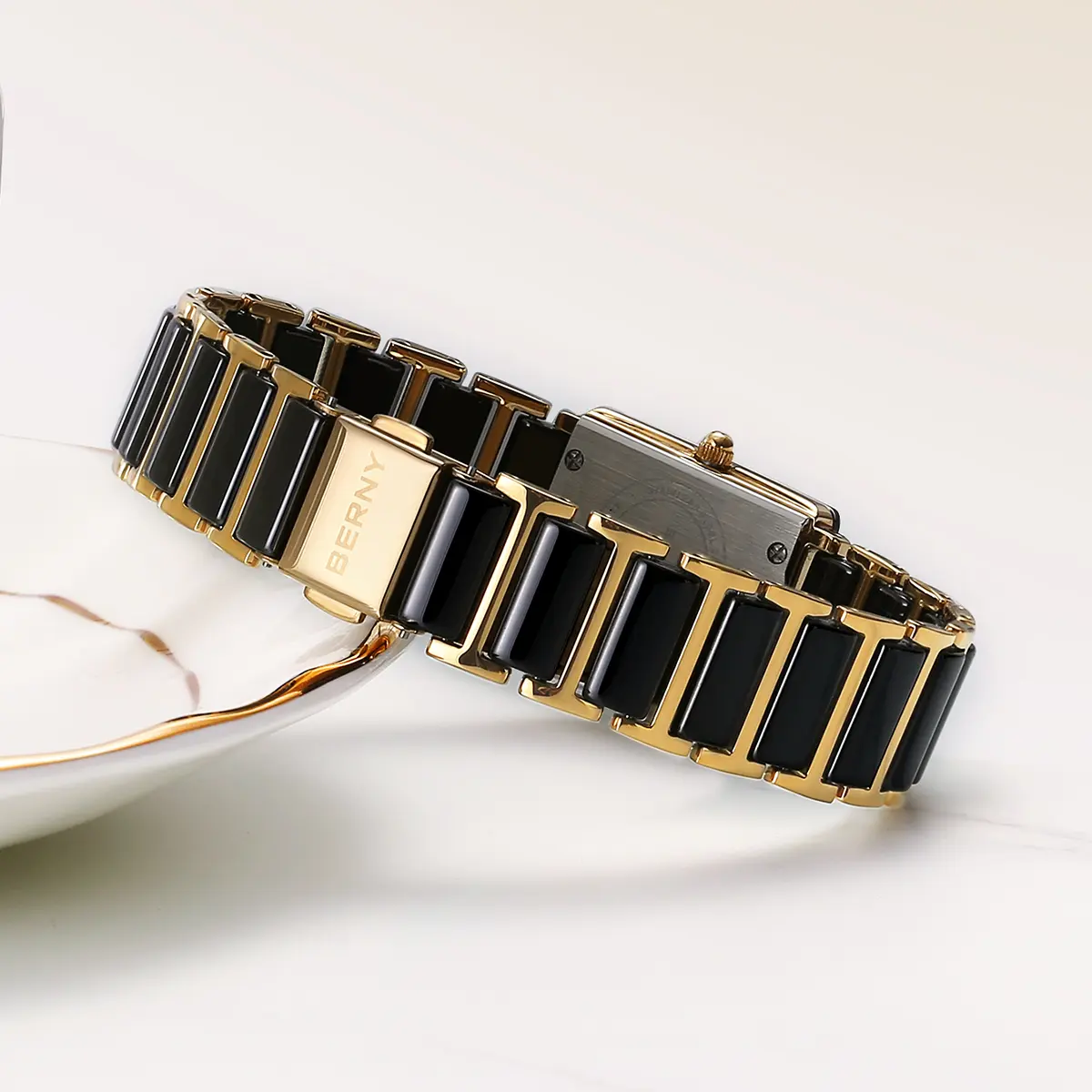 BERNY-Women Quartz Ceramic Gold Watch-2010L - Image 5