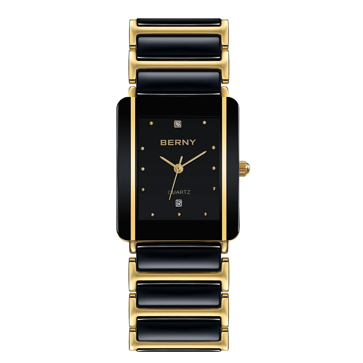 BERNY-Men Quartz Ceramic Gold Watch-2010M