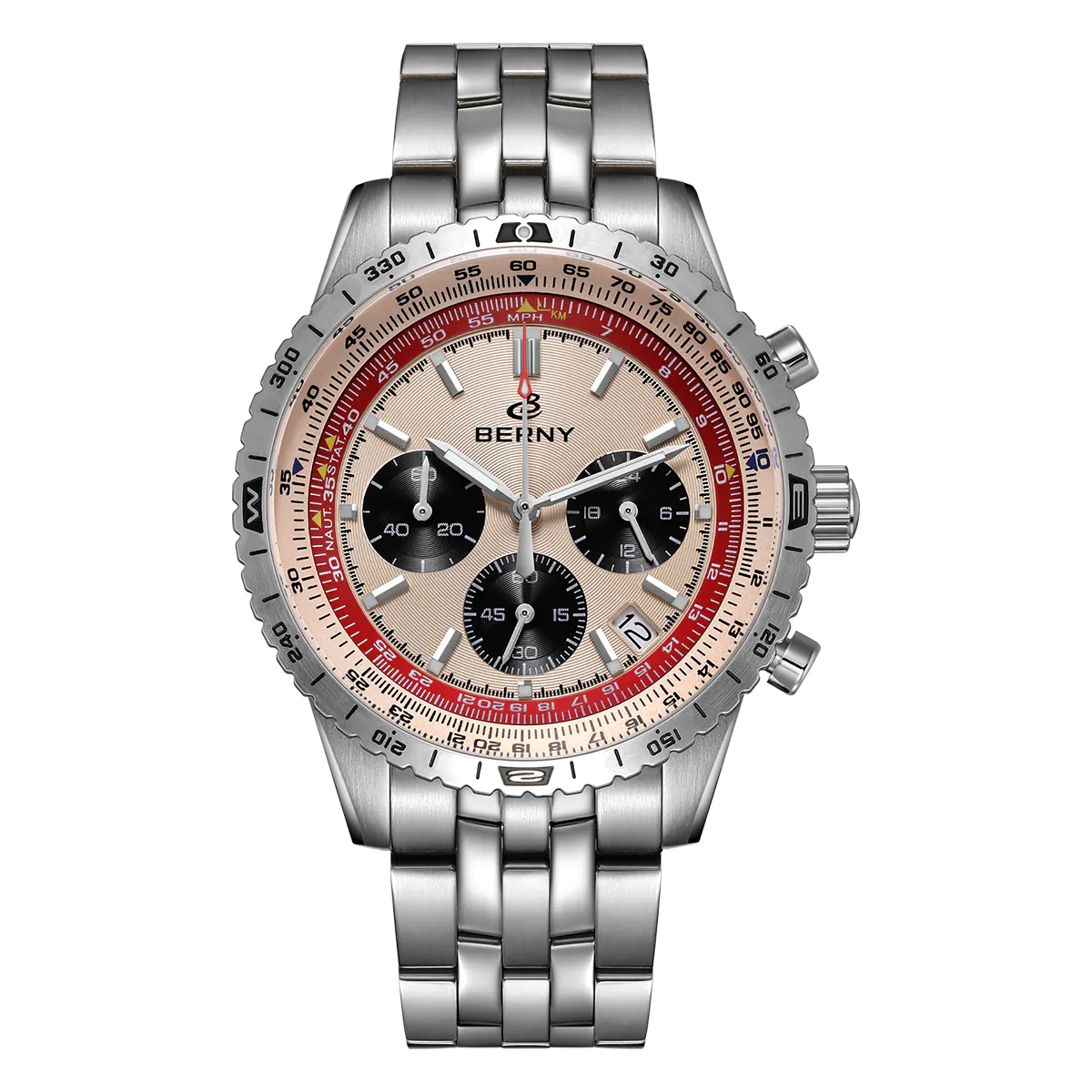 BERNY-Men Quartz Chronograph Field Watch-2845M - Image 11