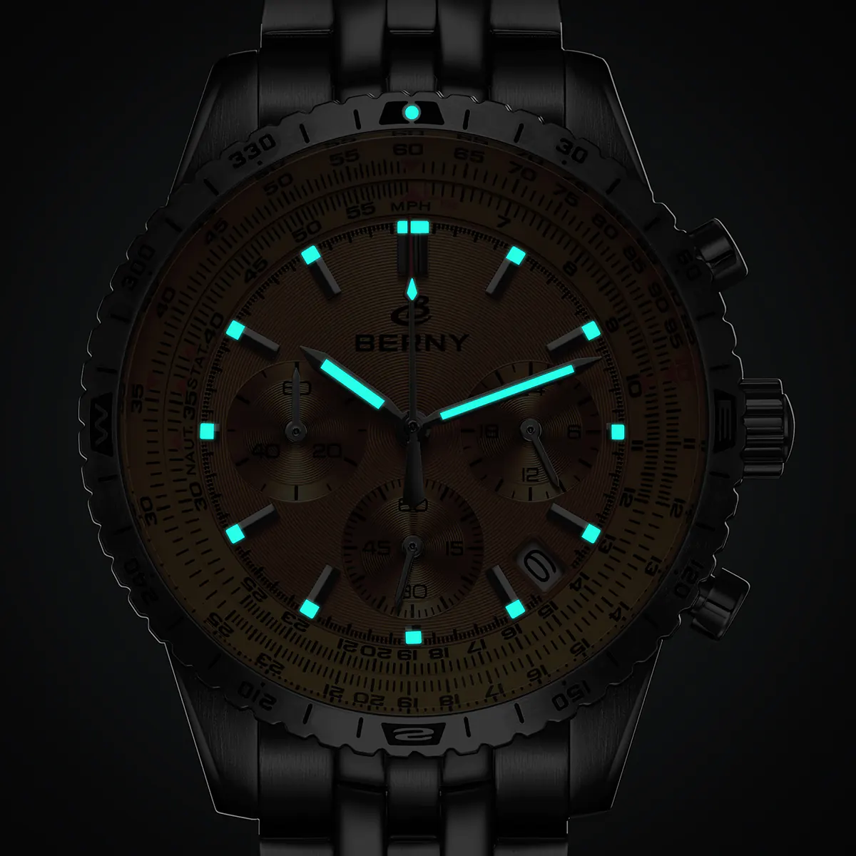 BERNY-Men Quartz Chronograph Field Watch-2845M - Image 4