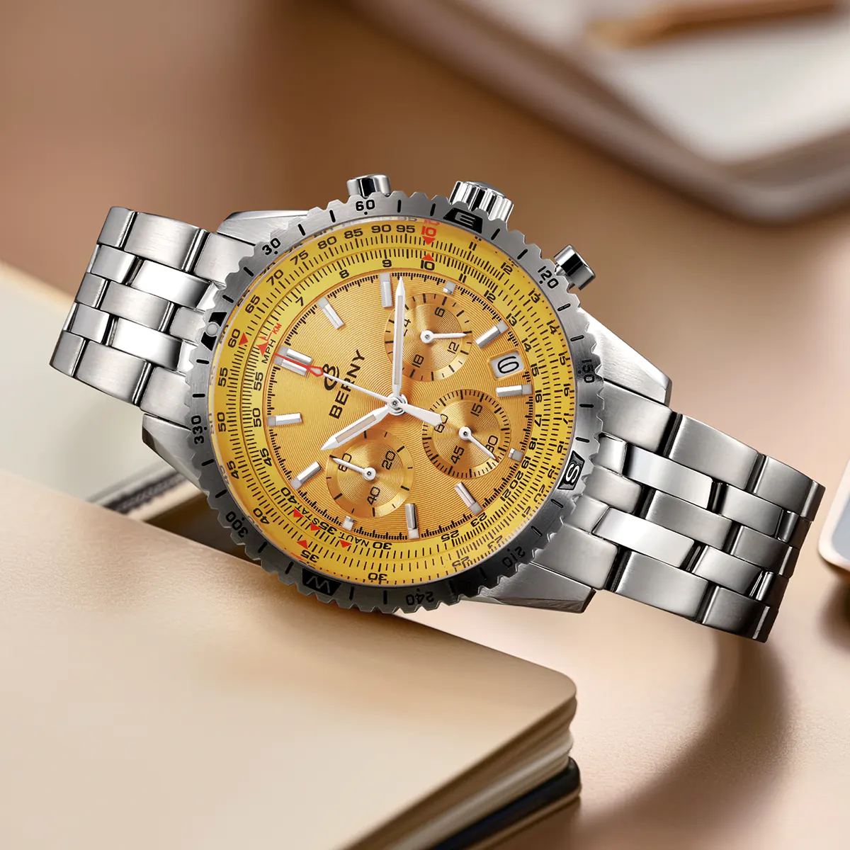 BERNY-Men Quartz Chronograph Field Watch-2845M - Image 6