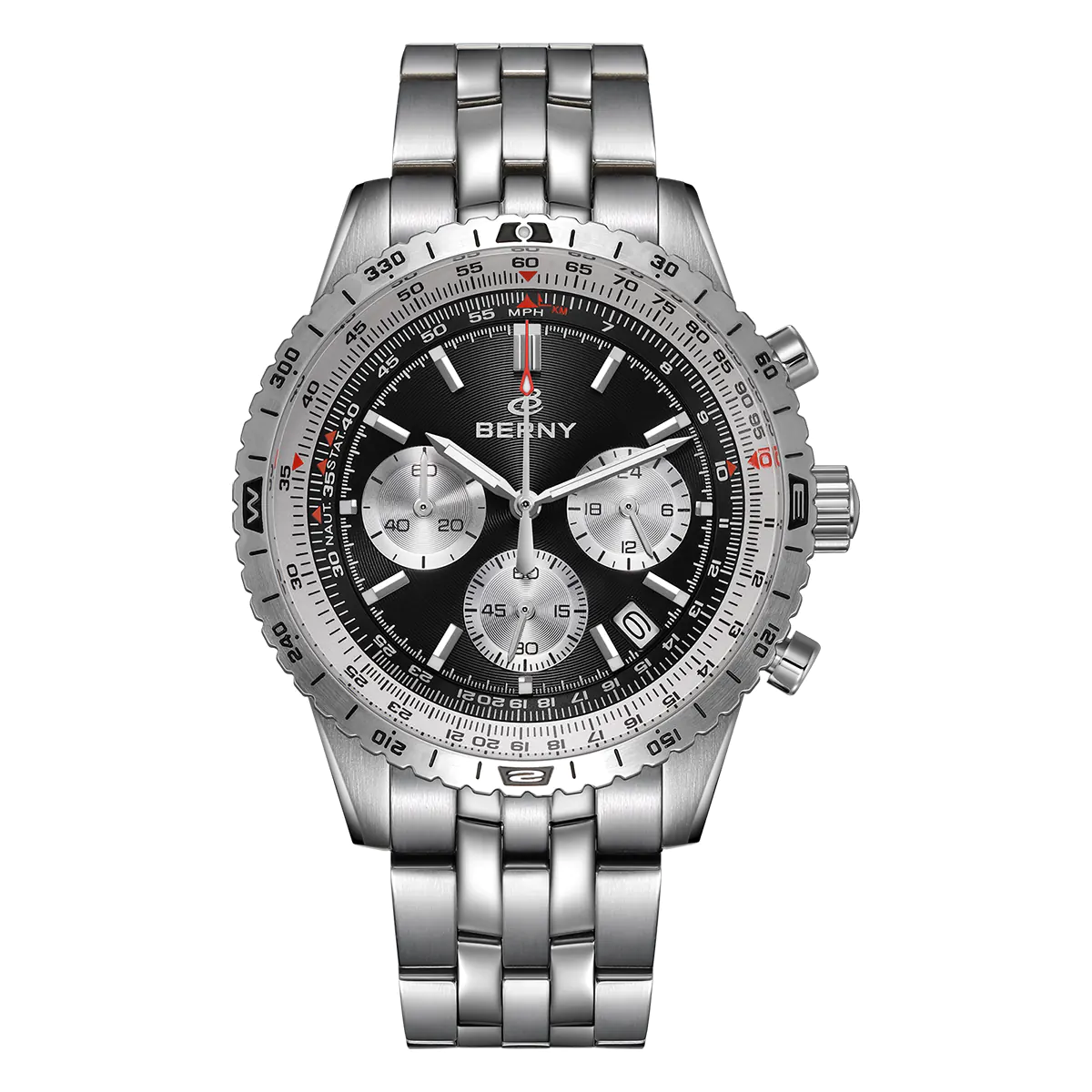 BERNY-Men Quartz Chronograph Field Watch-2845M - Image 9