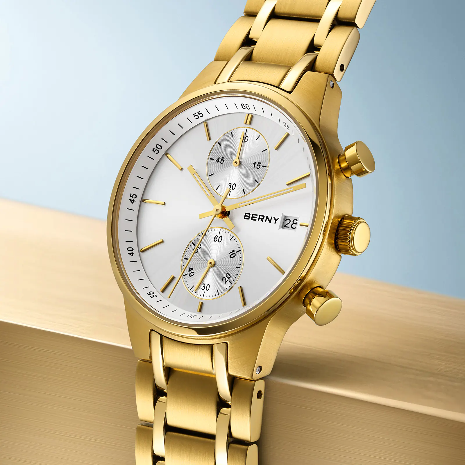 BERNY-Men Quartz Gold Fashion Watch-2285VM - Image 2