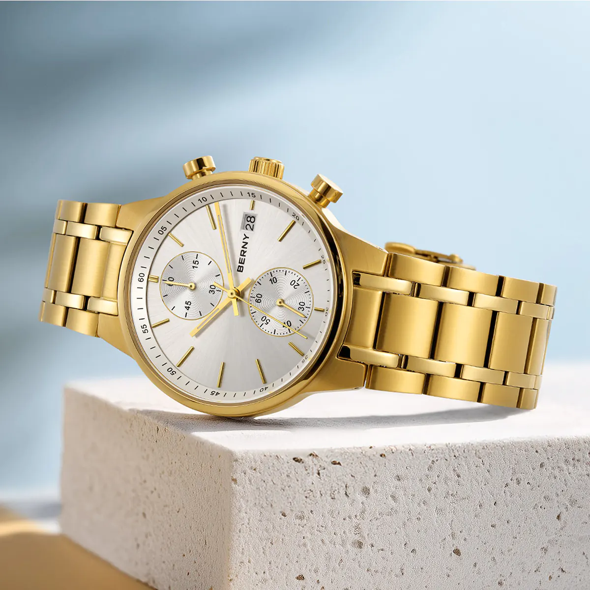 BERNY-Men Quartz Gold Fashion Watch-2285VM - Image 8