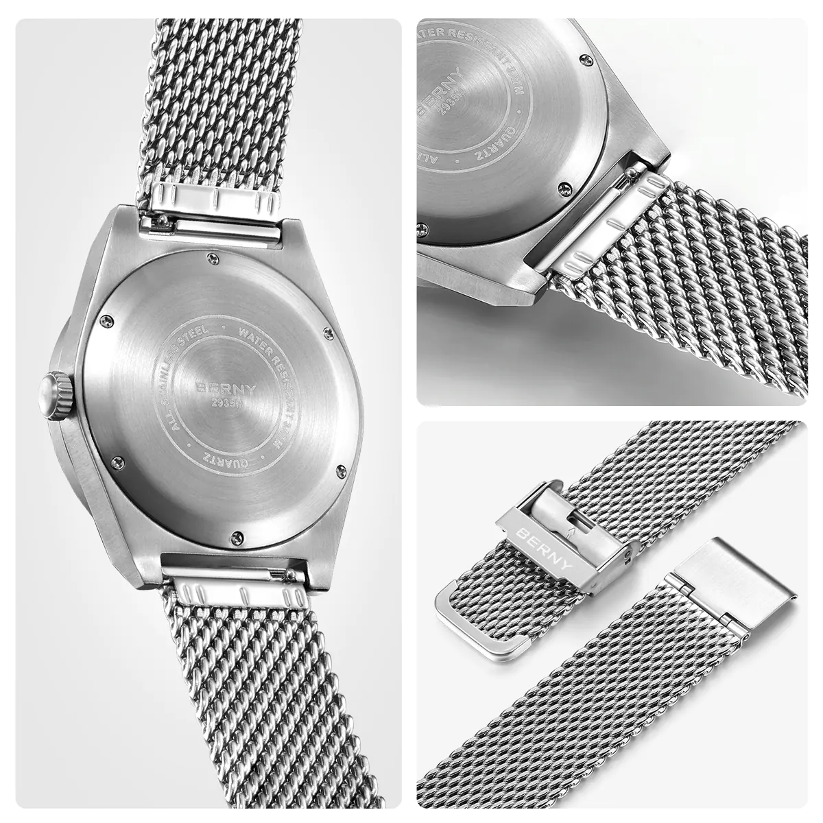 BERNY-Men Quartz Railway Watch-2935MS - Image 5