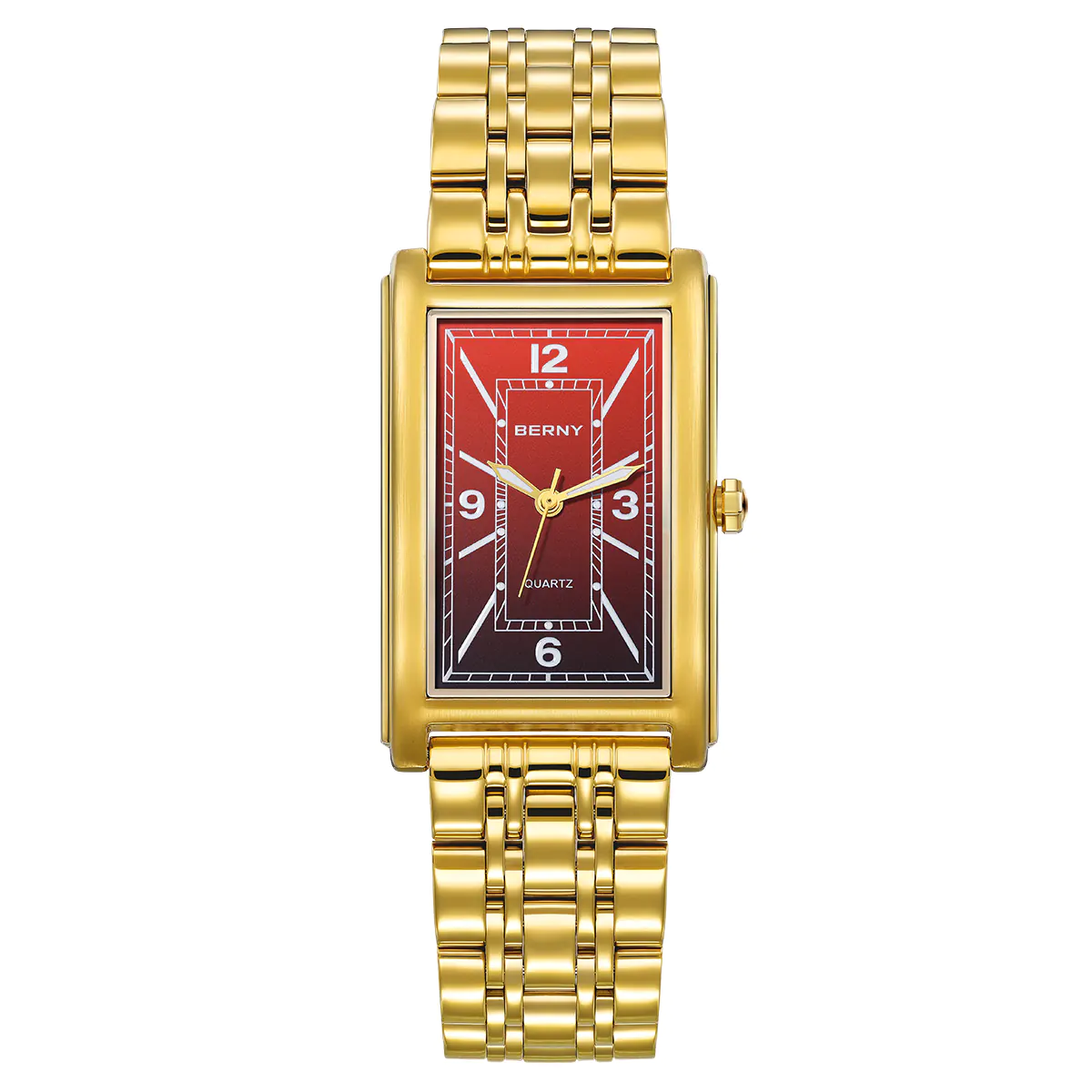 BERNY-Men Quartz Square Gold Watch-2934 - Image 10
