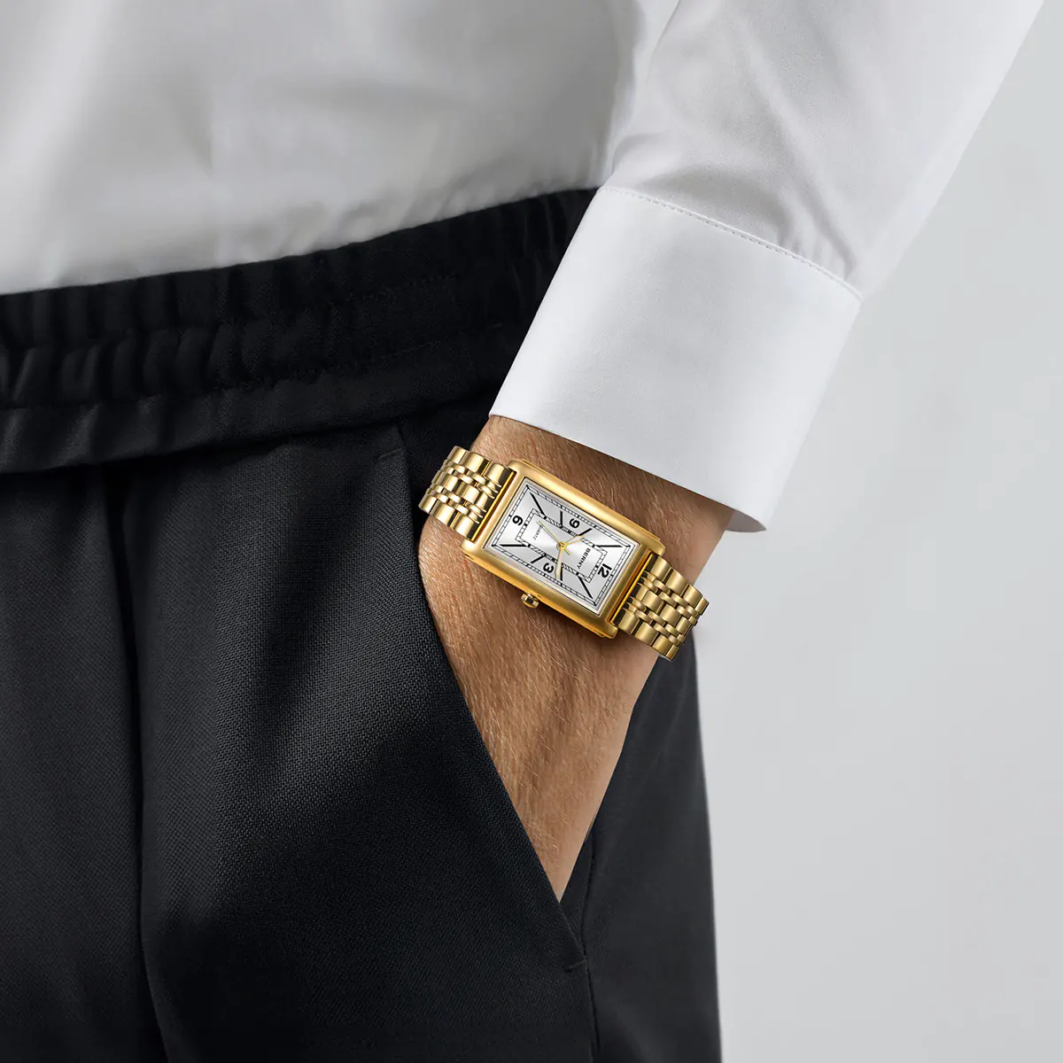 BERNY-Men Quartz Square Gold Watch-2934 - Image 5