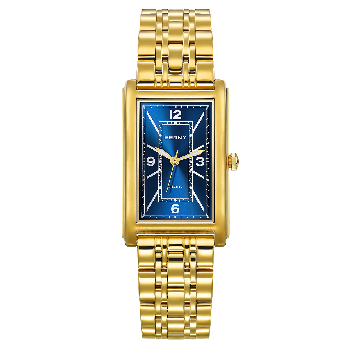 BERNY-Men Quartz Square Gold Watch-2934 - Image 8