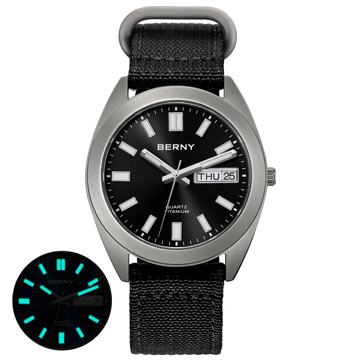 BERNY-Men Quartz Titanium Dress Watch-T2567M - Image 11