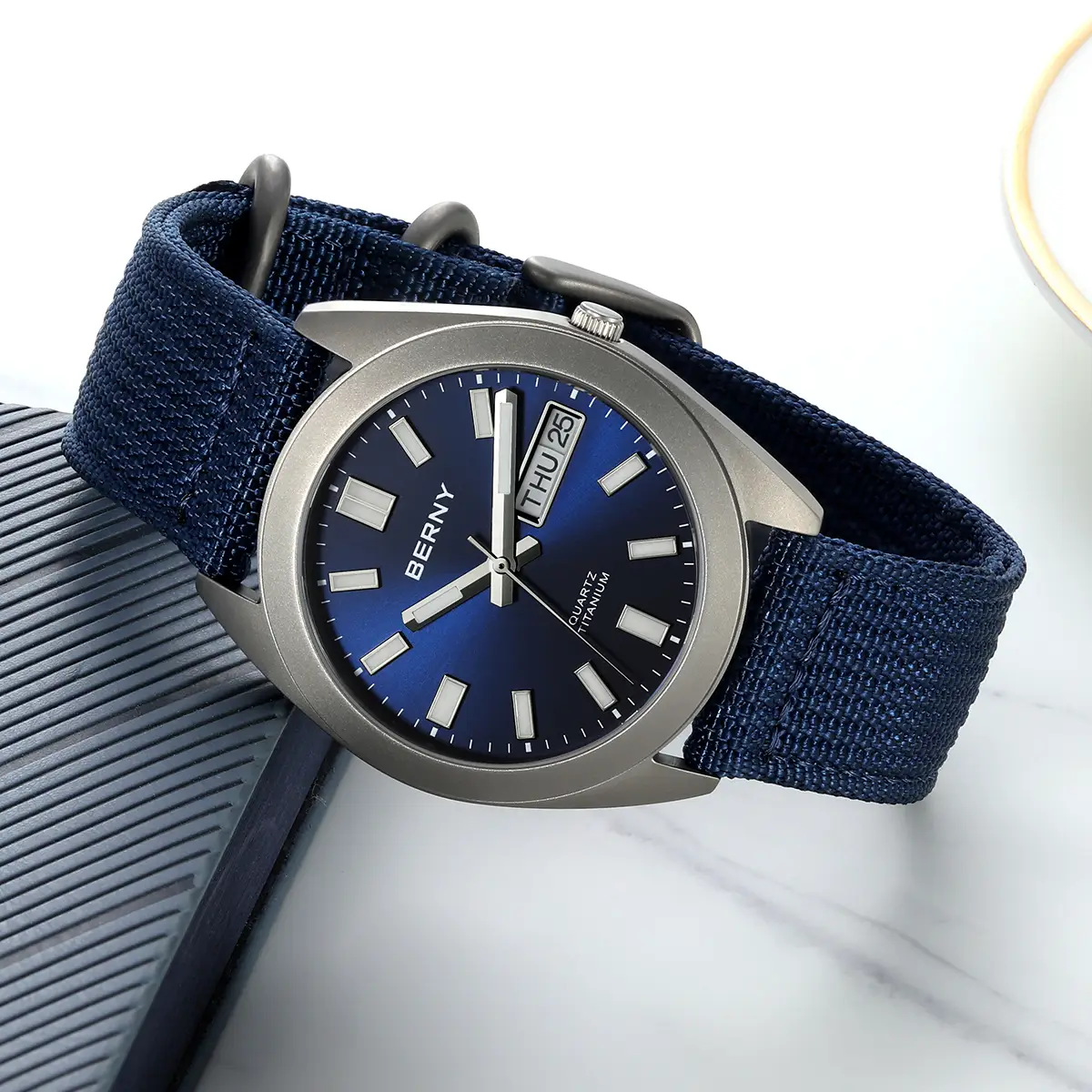 BERNY-Men Quartz Titanium Dress Watch-T2567M - Image 6