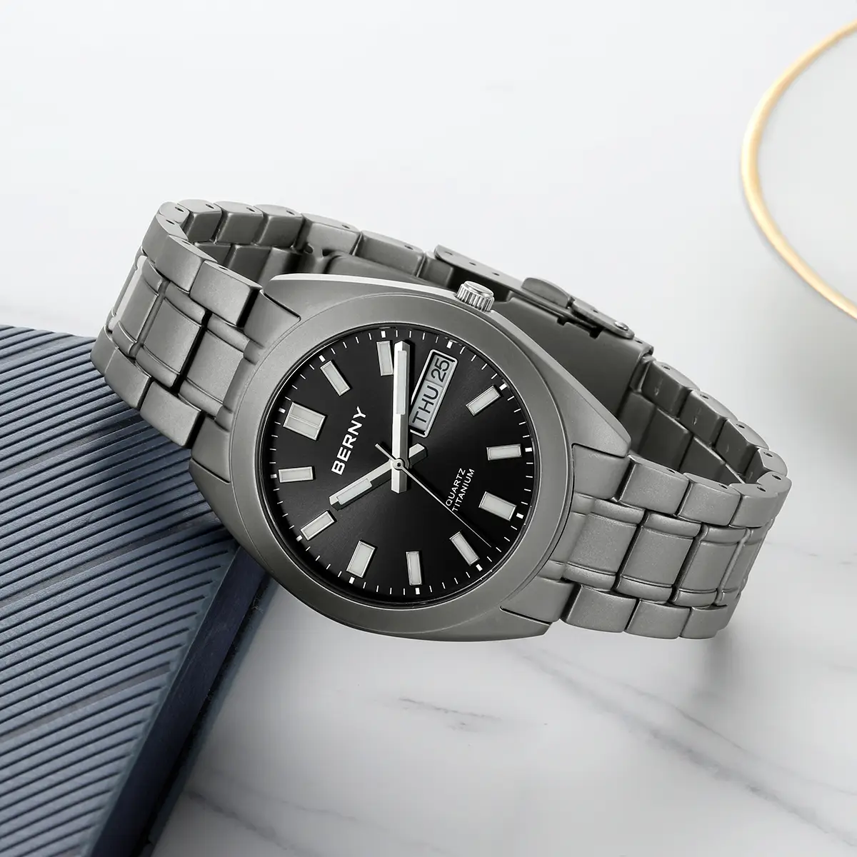 BERNY-Men Quartz Titanium Dress Watch-T2567MS - Image 6