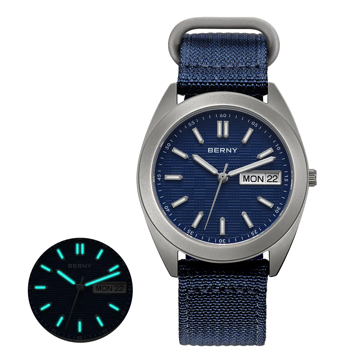 BERNY-Men Quartz Titanium Dress Watch-T2597M