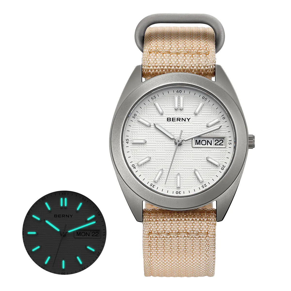 BERNY-Men Quartz Titanium Dress Watch-T2597M - Image 10