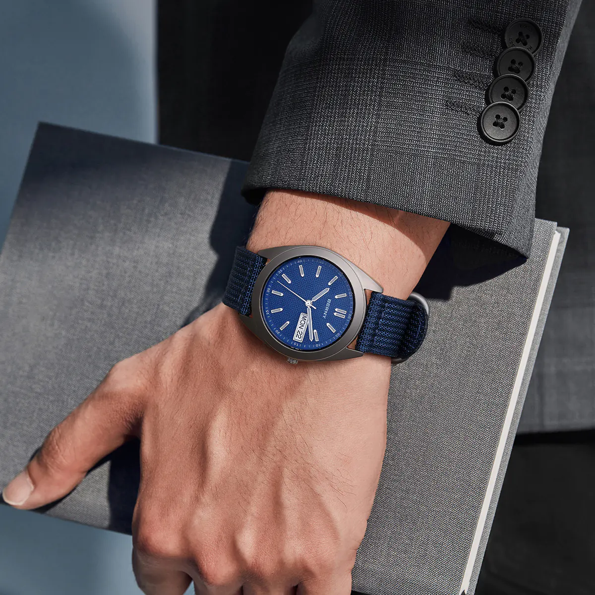 BERNY-Men Quartz Titanium Dress Watch-T2597M - Image 8