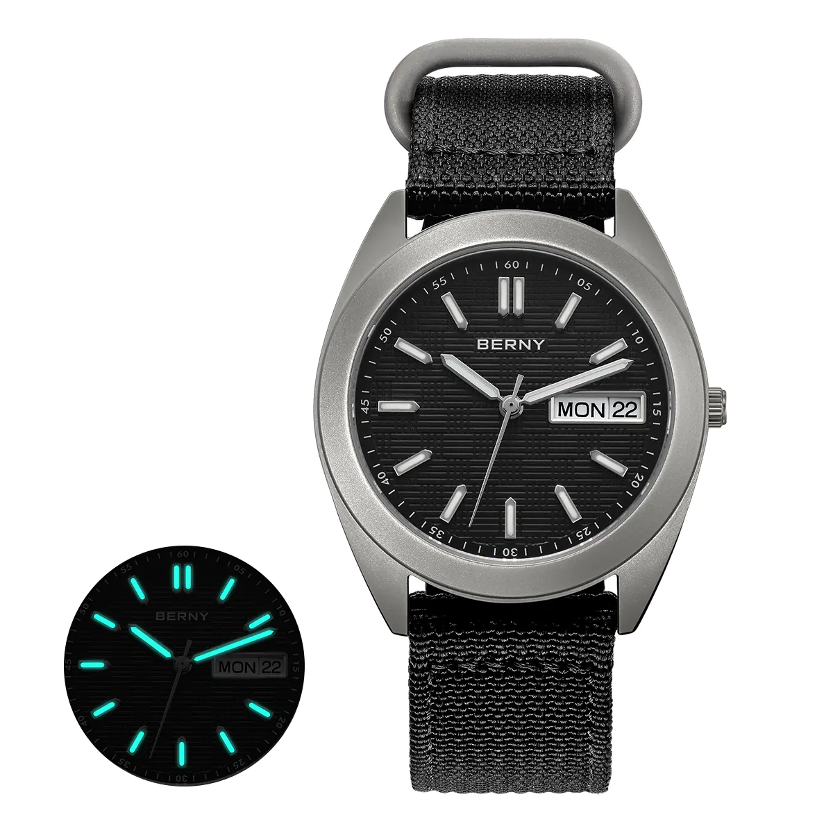 BERNY-Men Quartz Titanium Dress Watch-T2597M - Image 9
