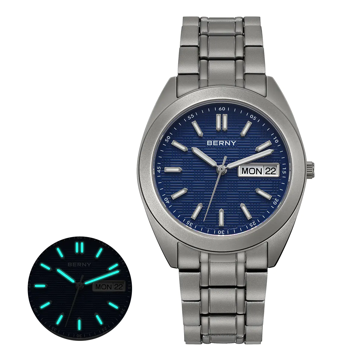 BERNY-Men Quartz Titanium Dress Watch-T2597MS - Image 10