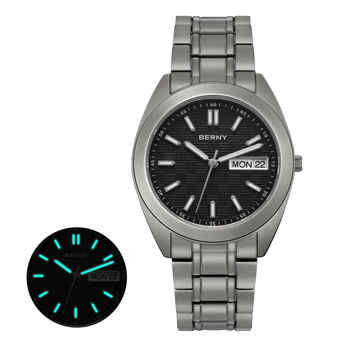 BERNY-Men Quartz Titanium Dress Watch-T2597MS - Image 9