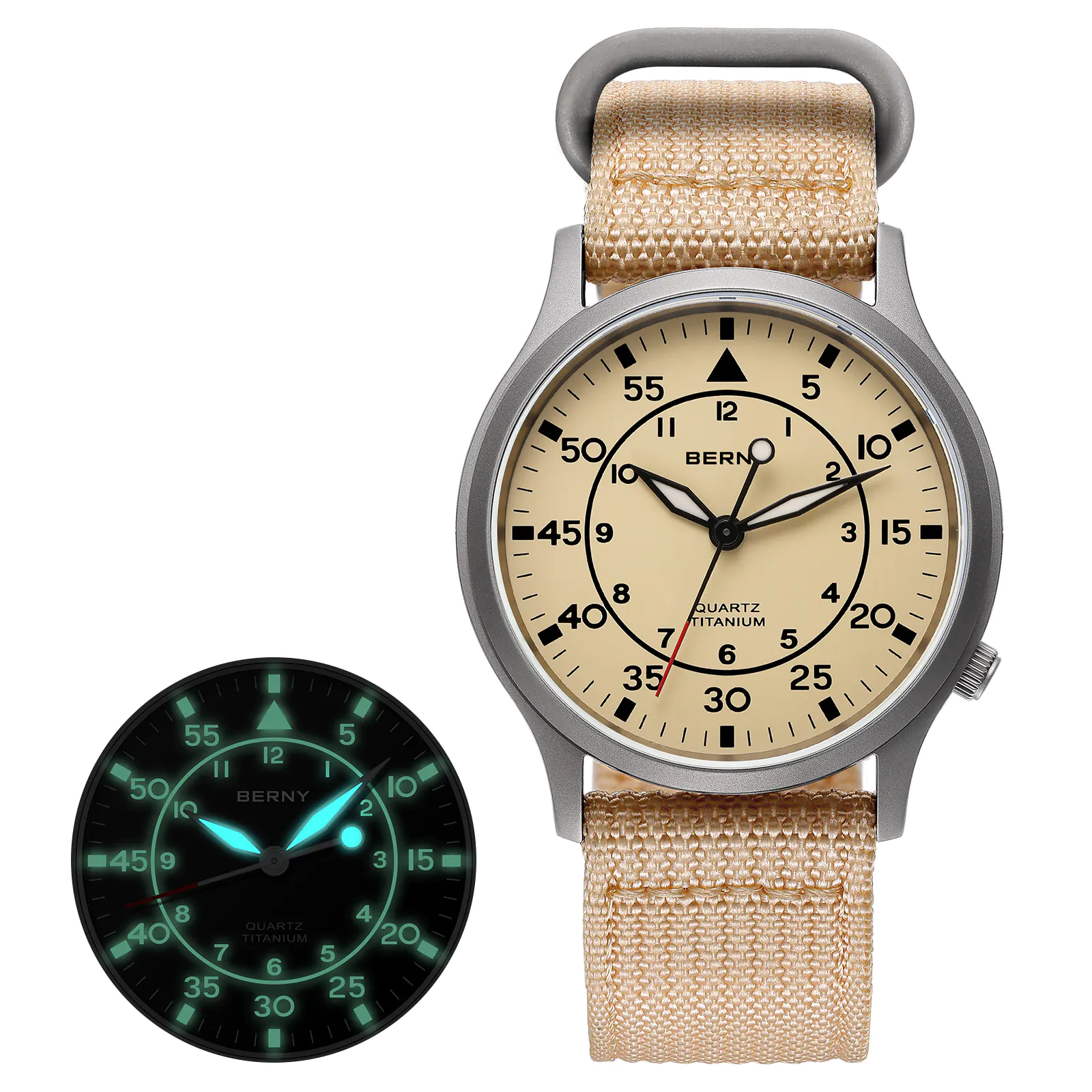 BERNY-Men Quartz Titanium Field Watch-T2566M - Image 4