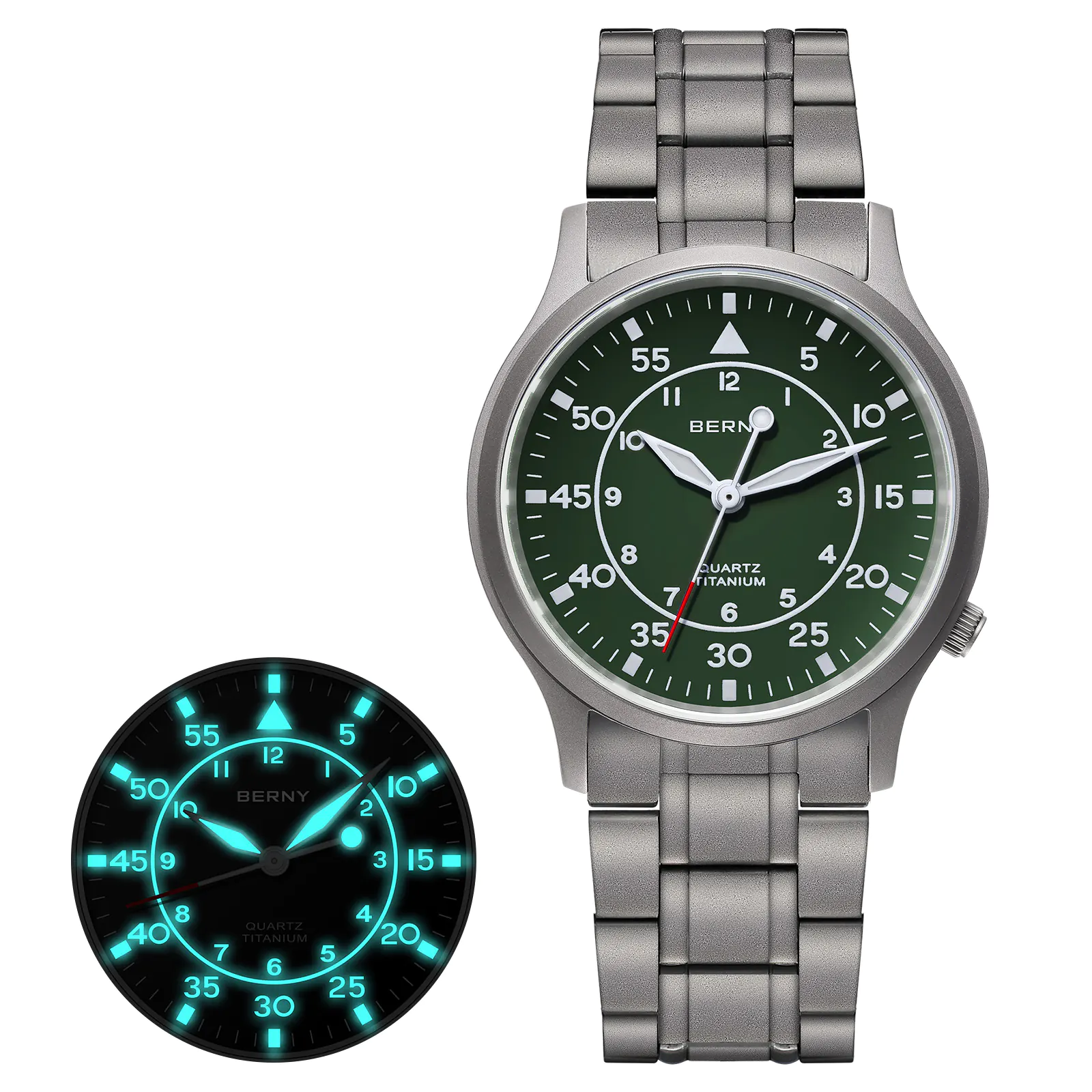 BERNY-Men Quartz Titanium Field Watch-T2566MS - Image 3
