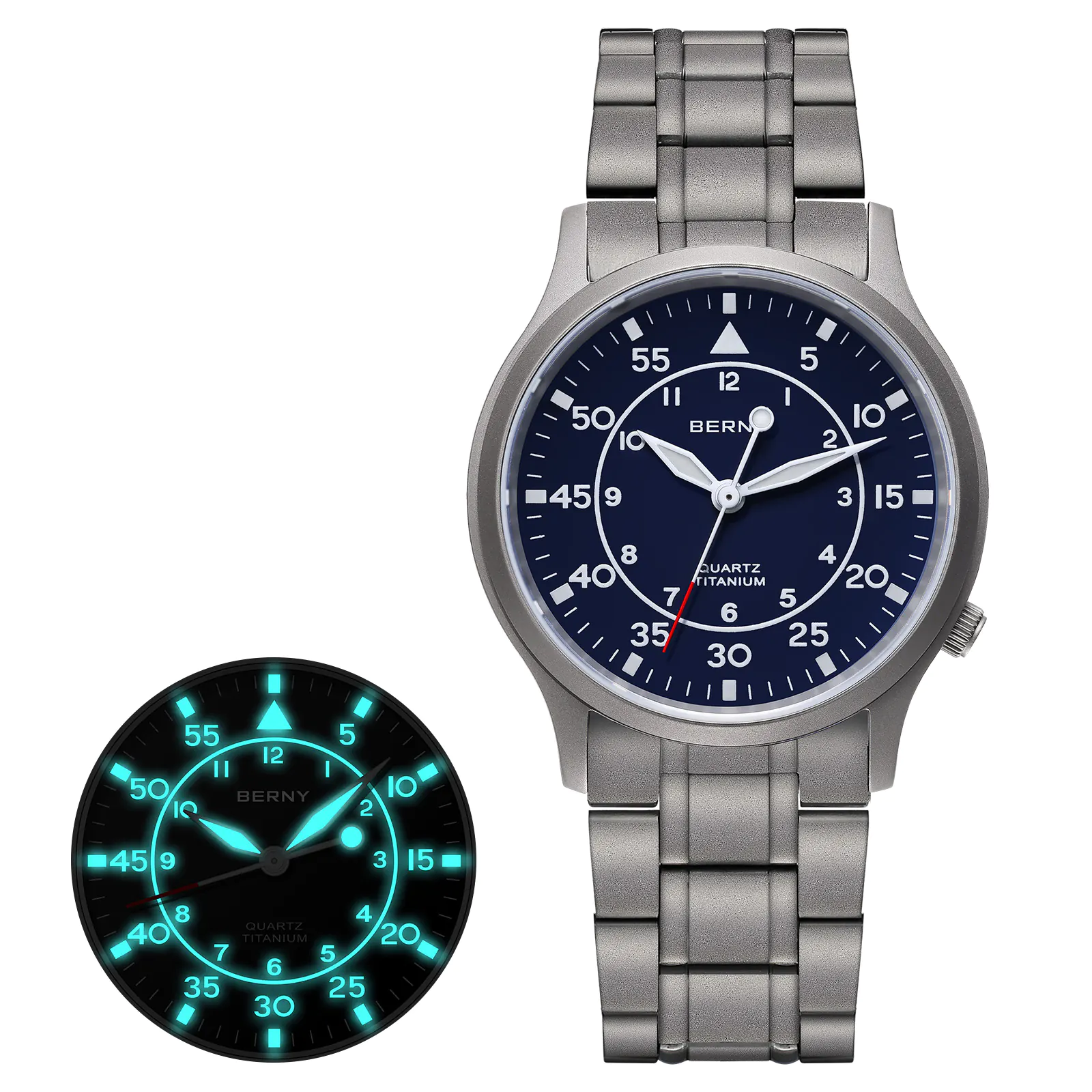 BERNY-Men Quartz Titanium Field Watch-T2566MS - Image 4