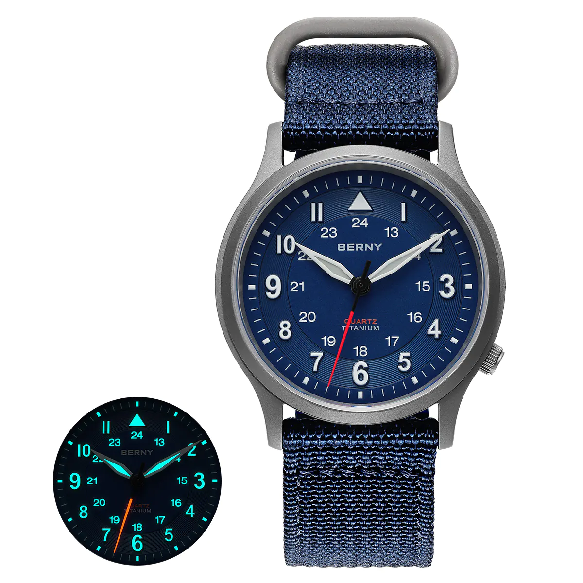 BERNY-Men Quartz Titanium Field Watch-T2596M - Image 10