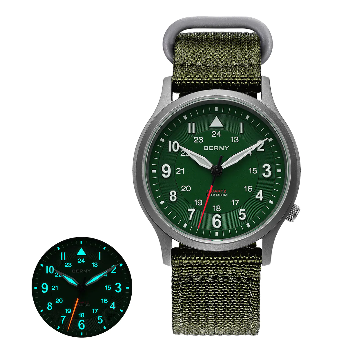 BERNY-Men Quartz Titanium Field Watch-T2596M - Image 11