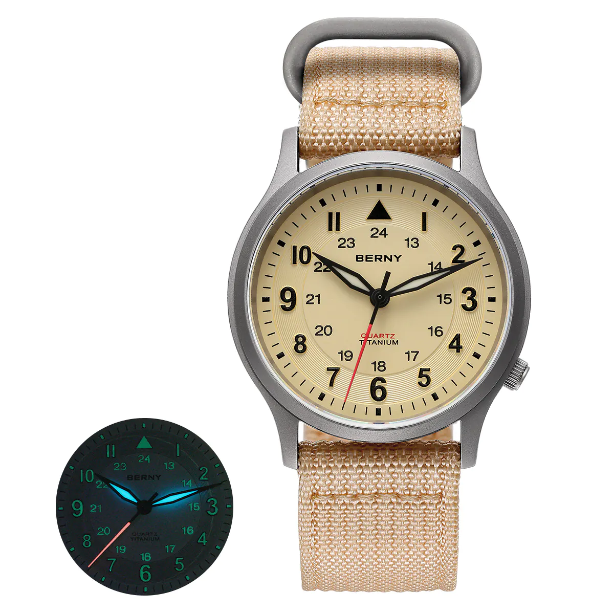 BERNY-Men Quartz Titanium Field Watch-T2596M - Image 12