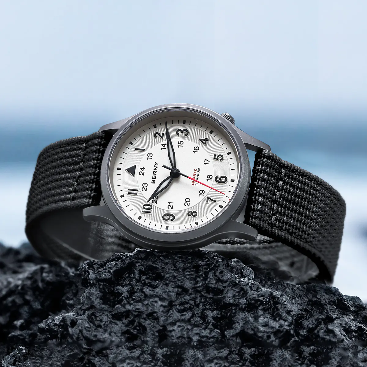 BERNY-Men Quartz Titanium Field Watch-T2596M - Image 6