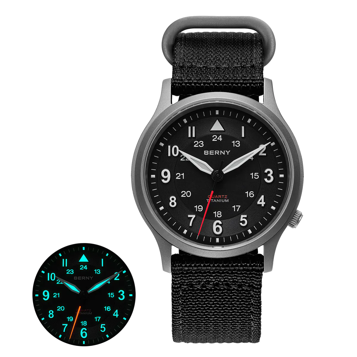 BERNY-Men Quartz Titanium Field Watch-T2596M - Image 9