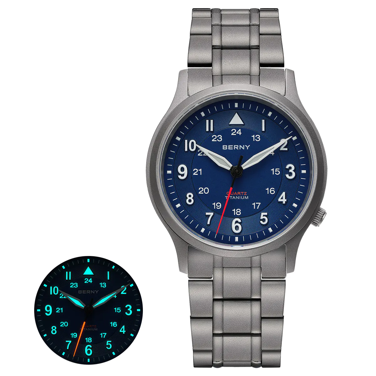 BERNY-Men Quartz Titanium Field Watch-T2596MS - Image 10