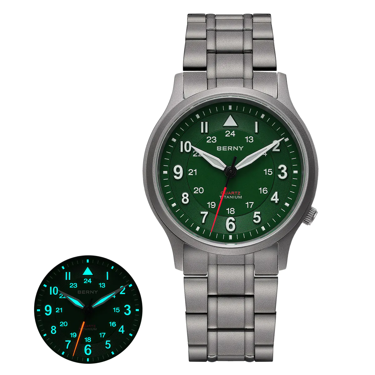 BERNY-Men Quartz Titanium Field Watch-T2596MS - Image 11