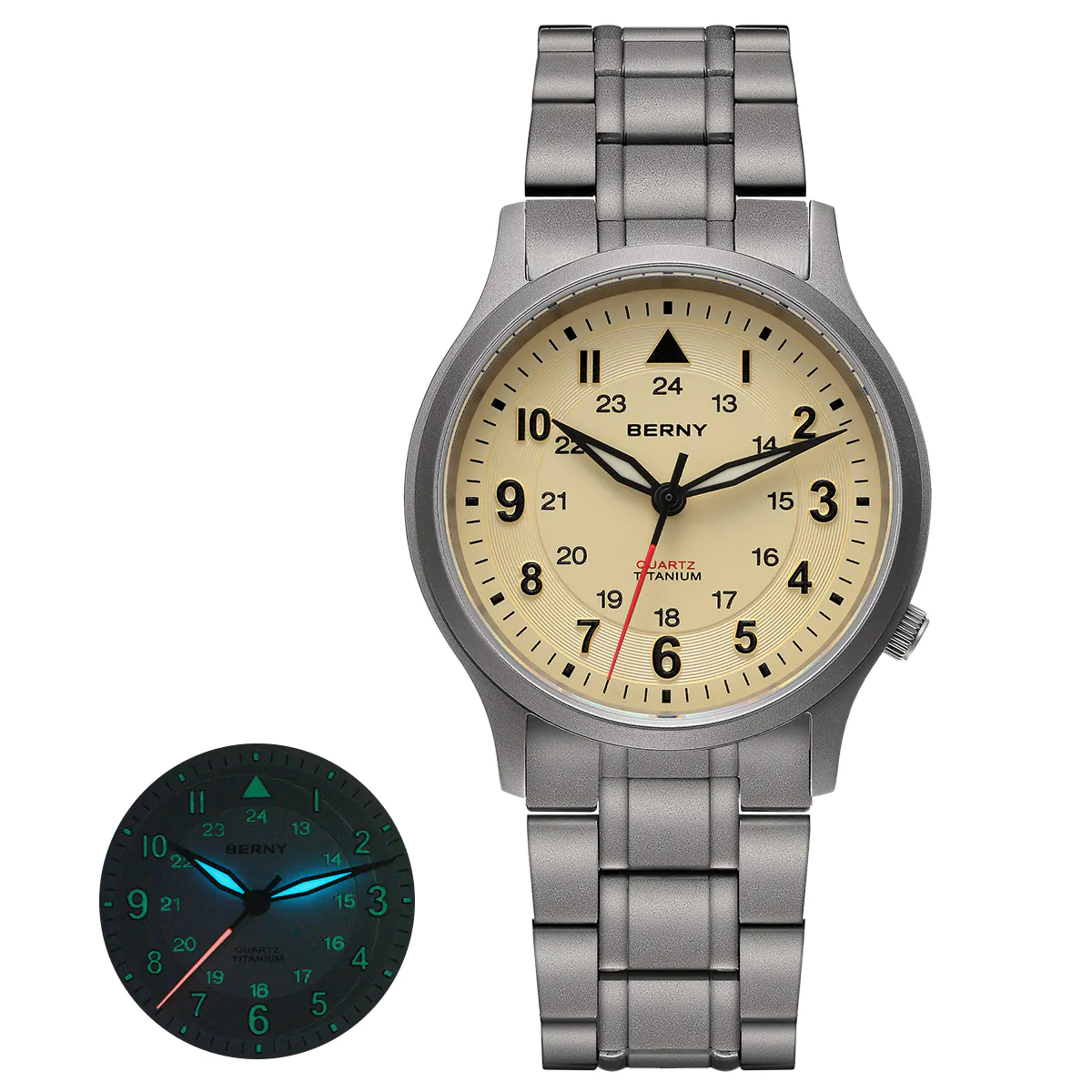 BERNY-Men Quartz Titanium Field Watch-T2596MS - Image 12