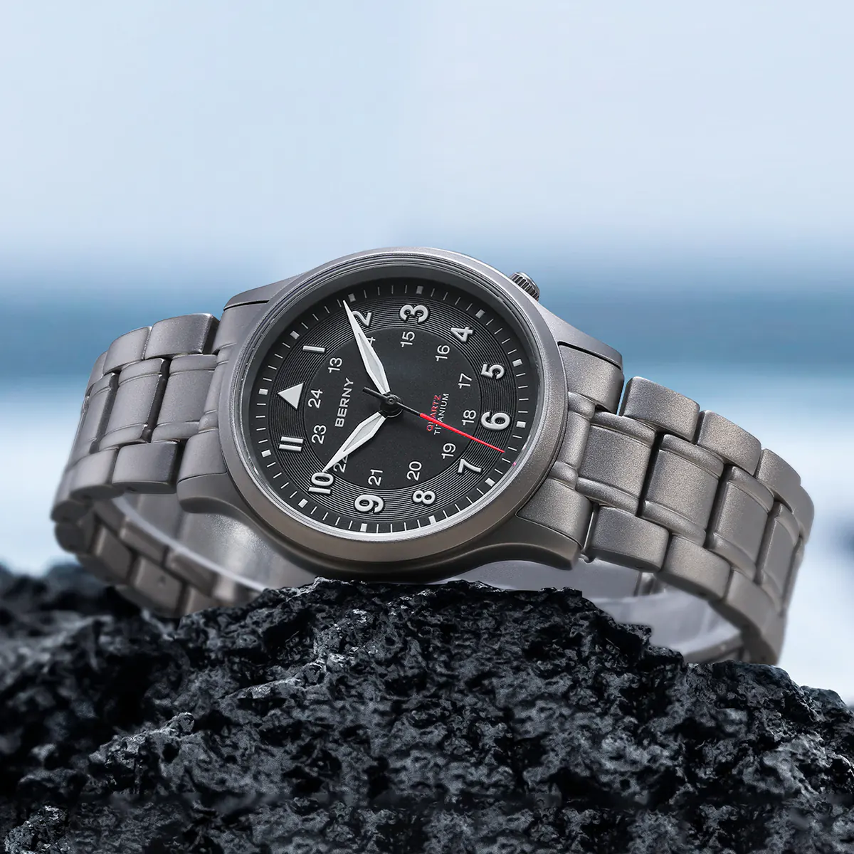 BERNY-Men Quartz Titanium Field Watch-T2596MS - Image 6