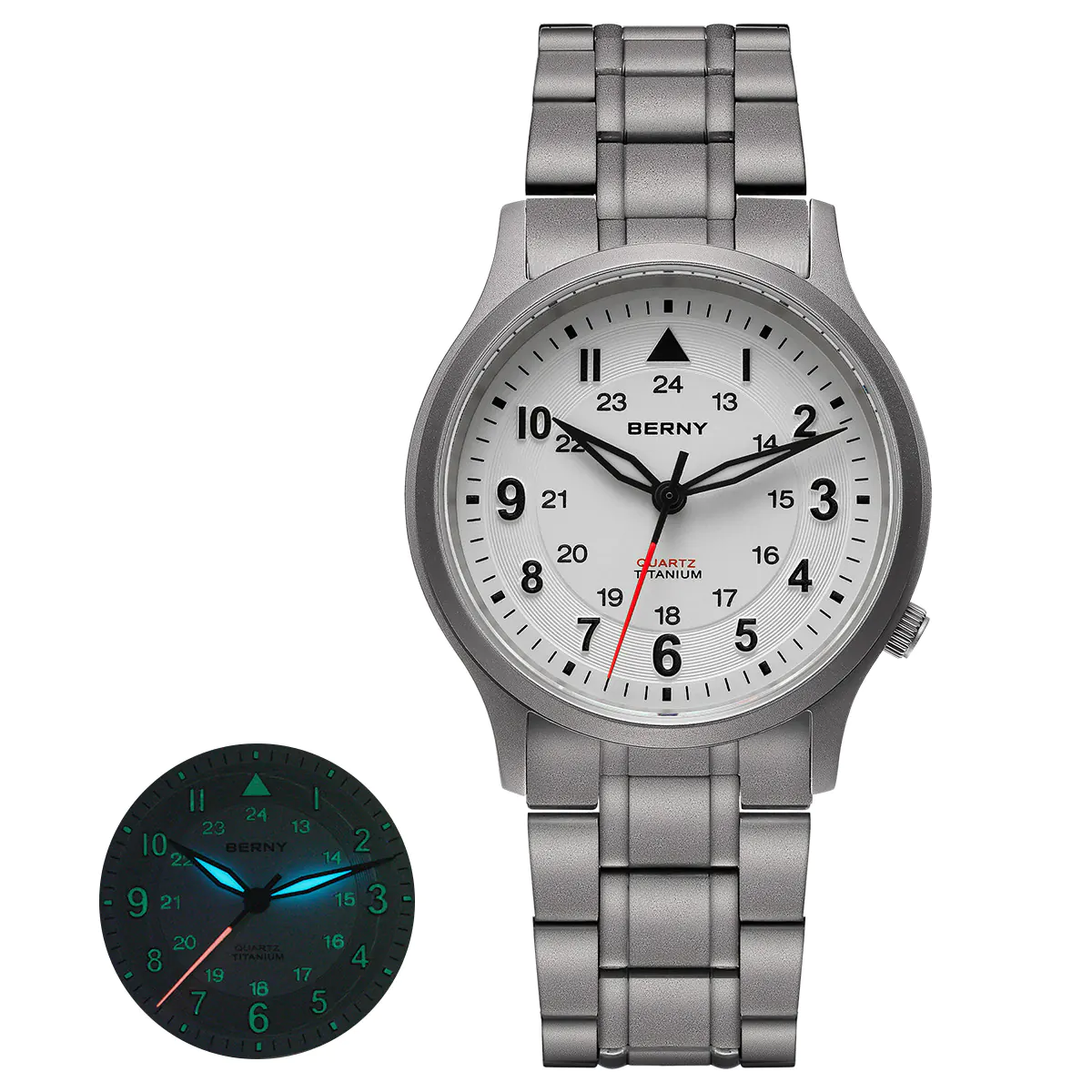 BERNY-Men Quartz Titanium Field Watch-T2596MS - Image 9