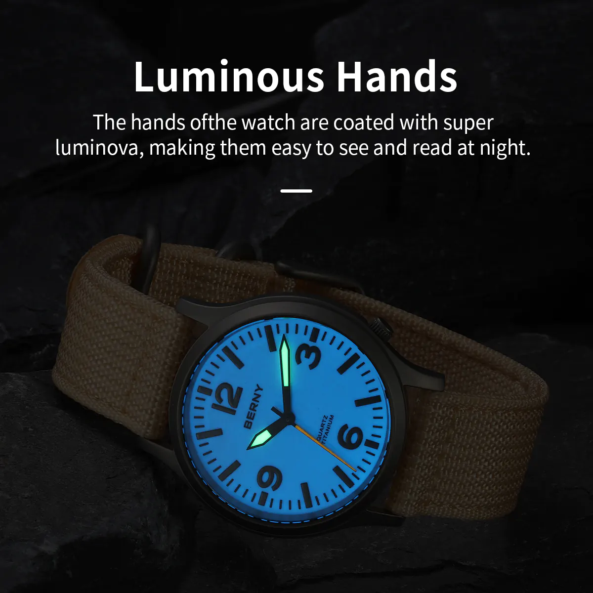 BERNY-Men Quartz Titanium Field Watch V2-T2576M - Image 7