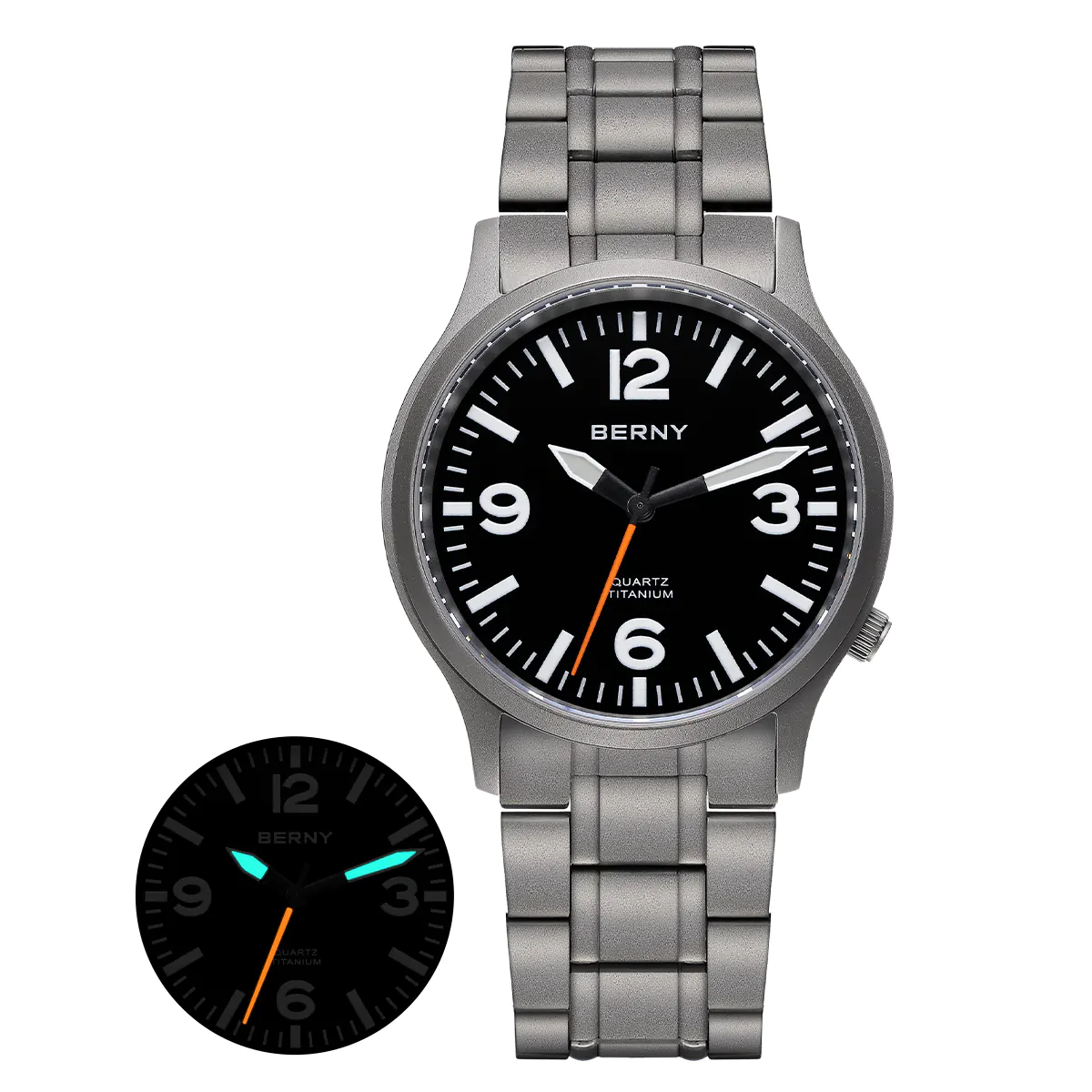 BERNY-Men Quartz Titanium Field Watch V2-T2576MS - Image 11